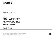 Yamaha RX-A3080 RX-A3080/RX-A2080 Owner s Manual