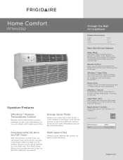 Frigidaire FFTA1033S2 Product Specifications Sheet