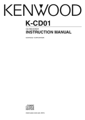 Kenwood K-CD01 User Manual