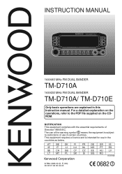 Card Stock Covers & 28 LB Paper! Kenwood TM-D710A/E Instruction Manual 