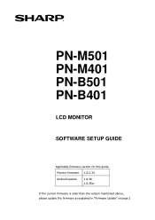 Sharp PN-M401 PN-M501 | PN-M401 | PN-B501 | PN-B401 Software Setup Guide