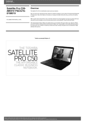 Toshiba C50 PSCG7A-01W01V Detailed Specs for Satellite Pro C50 PSCG7A-01W01V AU/NZ; English