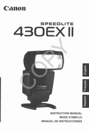Canon 430EXII Instruction manual
