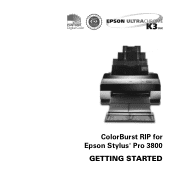 Epson Stylus Pro 3800 UltraChrome Edition Getting Started - ColorBurst RIP installation