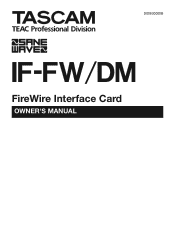 TASCAM IF-FW/DM :DM Owners Manual