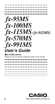 Casio fx 991MS User Guide