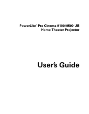 Epson PowerLite Pro Cinema 9100 User's Guide