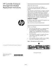 HP P6500 HP Controller Enclosure Management Module Replacement Instructions (5697-2646, June 2013)