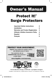 Tripp Lite TLP28PD57WCAM Owners Manual for Protect It Surge Multi-language