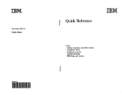 IBM 228350U Quick Reference Guide