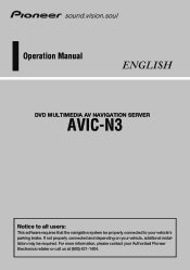 Pioneer AVIC N3 Owner's Manual