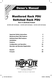 Tripp Lite PDUMV30NET Owner's Manual for Monitored/Switched Rack PDUs 933151
