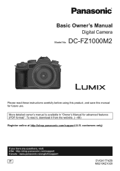 Panasonic LUMIX FZ1000M2 Basic Operating Manual