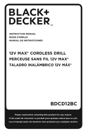 Black & Decker BDCD12BC Instruction Manual