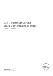 Dell P3424WEB Curved Video Conferencing Monitor Users Guide