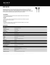 Sony MDR-XB21EX Marketing Specifications