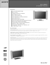 Sony KLV-26HG2 Marketing Specifications