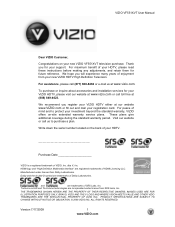 Vizio VF551XVT VF551XVT HDTV Owner's Manual