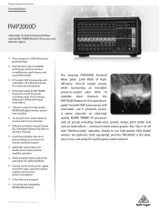 Behringer PMP2000D Product Information Document