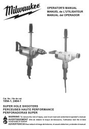 Milwaukee Tool 1-1/4inch Large Drill 250 RPM Operators Manual