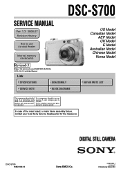 Sony DSC S700 Service Manual