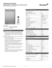 Thermador DWHD760CFM Product Spec Sheet