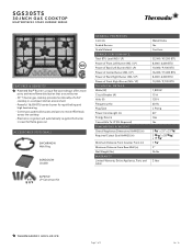 Thermador SGS305TS Product Spec Sheet