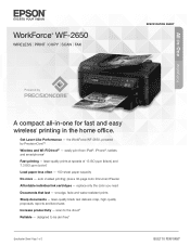 Epson WorkForce WF-2650 Product Specifications