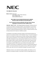 NEC NP-PA550W Press Release