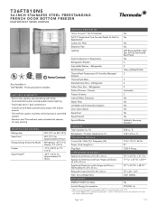 Thermador T36FT810NS Product Spec Sheet