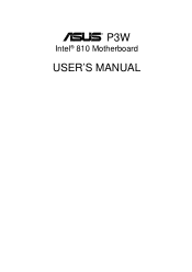 Asus P3W P3W User Manual