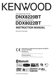 Kenwood DDX8022BT User Manual
