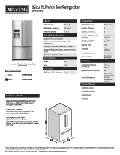 Maytag MFI2570FE Specification Sheet