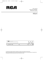 RCA RTD215 - Home Theatre System Manual