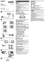Sony MDR-EX1000 Operating Instructions