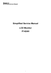 Dell P1424H Monitor Simplified Service Manual