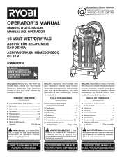 Ryobi PWV200B Operation Manual