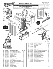 Milwaukee Tool 1-5/8inch Electromagnetic Drill Kit Service Parts List