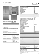 Thermador T36IT905NP Product Spec Sheet