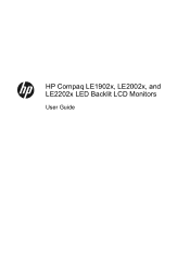Compaq LE1902x LE1902x LE2002x and LE2202x LED Backlit LCD Monitors User Guide
