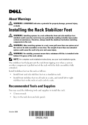 Dell PowerEdge Rack Enclosure 4820 Installing rack stabilizer feet