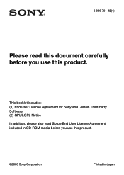 Sony COM-1/B License Agreements
