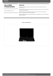 Toshiba R850 PT525A-003002 Detailed Specs for Tecra R850 PT525A-003002 AU/NZ; English