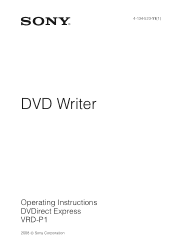 Sony VRDP1 Operating Instructions