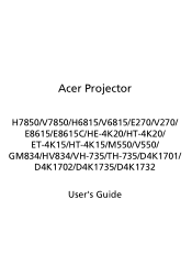 Acer V7850 User Manual