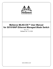 HP Mellanox SX1018 Mellanox MLNX-OS User Manual for SX1018HP Ethernet Managed Blade Switch