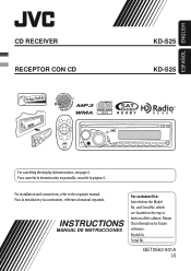 JVC KD-S25 Instructions