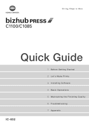 Konica Minolta bizhub PRESS C1100 bizhub PRESS C1100/C1085 IC-602 Quick Guide