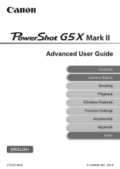 Canon PowerShot G5 X Mark II PowerShot G5X MarkII Advanced User Guide