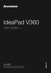 Lenovo V360 Laptop Lenovo IdeaPad V360 User Guide V1.0